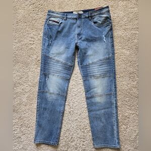 Akademiks Jeanius NWOT jeans blue grunge streetwear mens 38×30